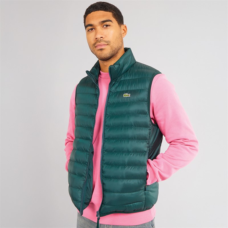 Lacoste Mens Puffer Vest Sinople - Size M