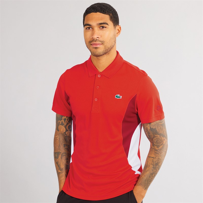 Lacoste Mens Short Sleeve Polo Shirt Redcurrant Bush - Size S