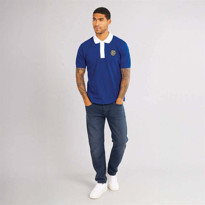 Lacoste Mens Short Sleeve Polo Shirt Captain/White