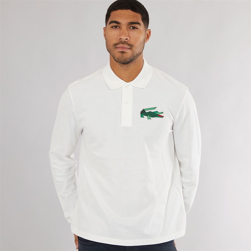 Lacoste Mens Long Sleeve Polo Shirt Flour pique - Size XXL