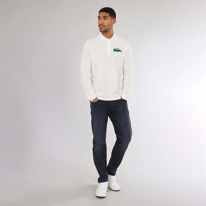 Lacoste Mens Long Sleeve Polo Shirt Flour