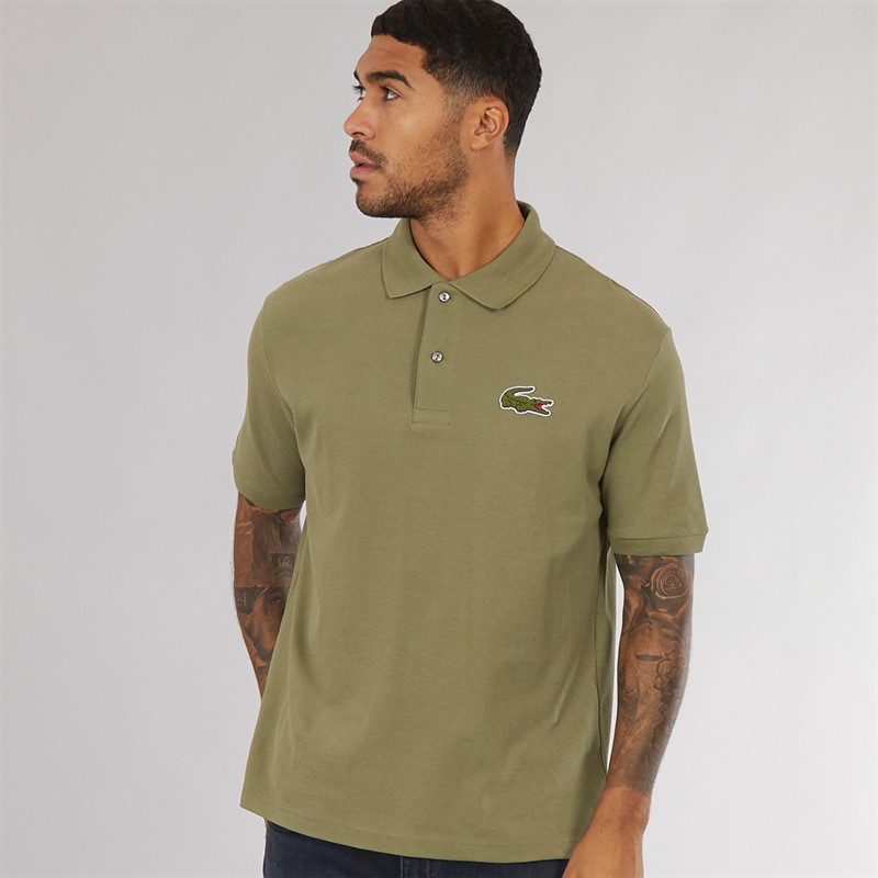 Lacoste Mens Short Sleeve Polo Shirt Khaki