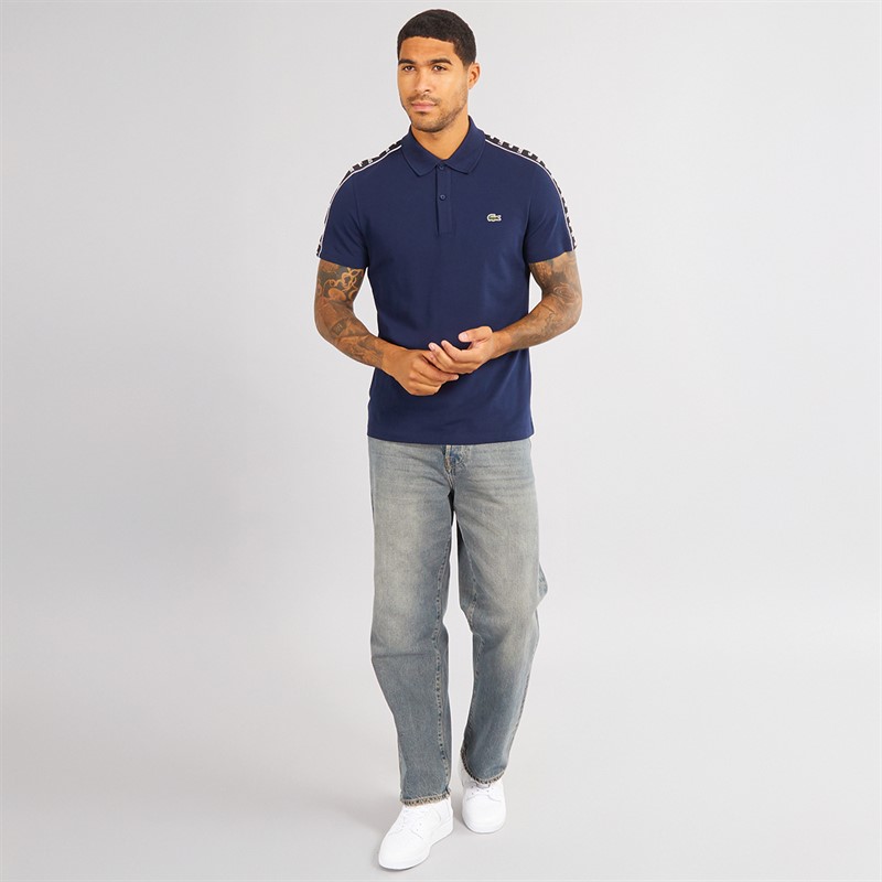 Lacoste Mens Short Sleeve Polo Shirt Navy Blue