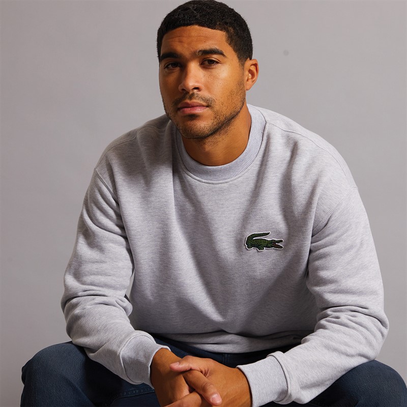 Lacoste Mens Sweatshirt Silver Chine - Size L