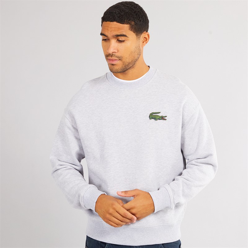 Lacoste Mens Sweatshirt Silver Chine