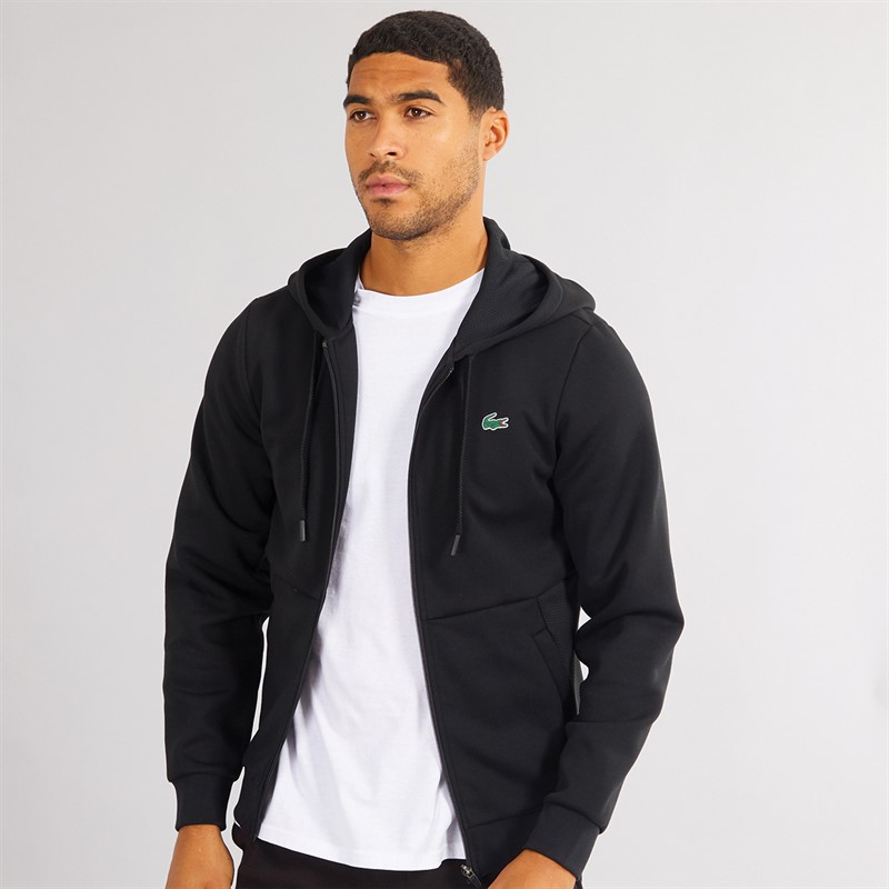 Lacoste Mens Zip Up Hoodie Black/Black - Size S