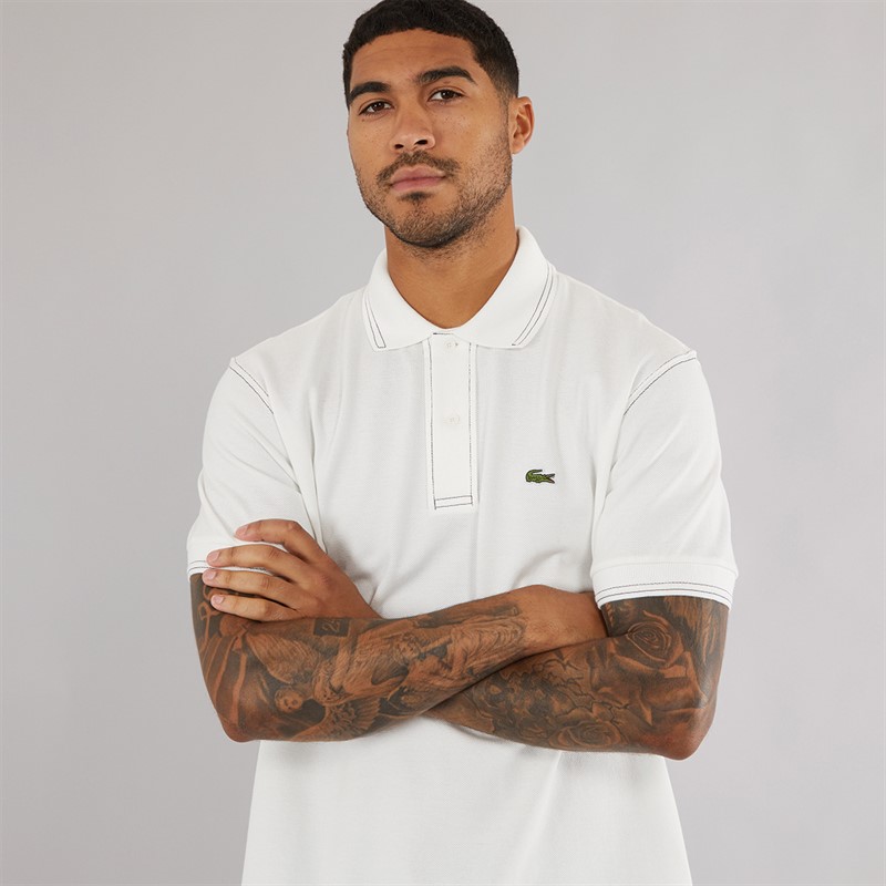 Lacoste Mens Short Sleeve Polo Shirt Flour pique - Size XS