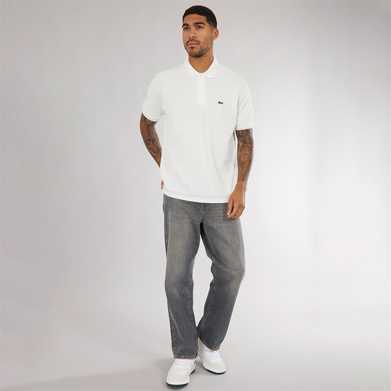 Lacoste Mens Short Sleeve Polo Shirt Flour