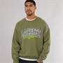 Lacoste Mens Loose Fit Fleece Sweatshirt Khaki