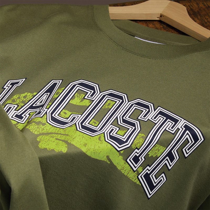 Lacoste Mens Cotton Signature T-Shirt Khaki