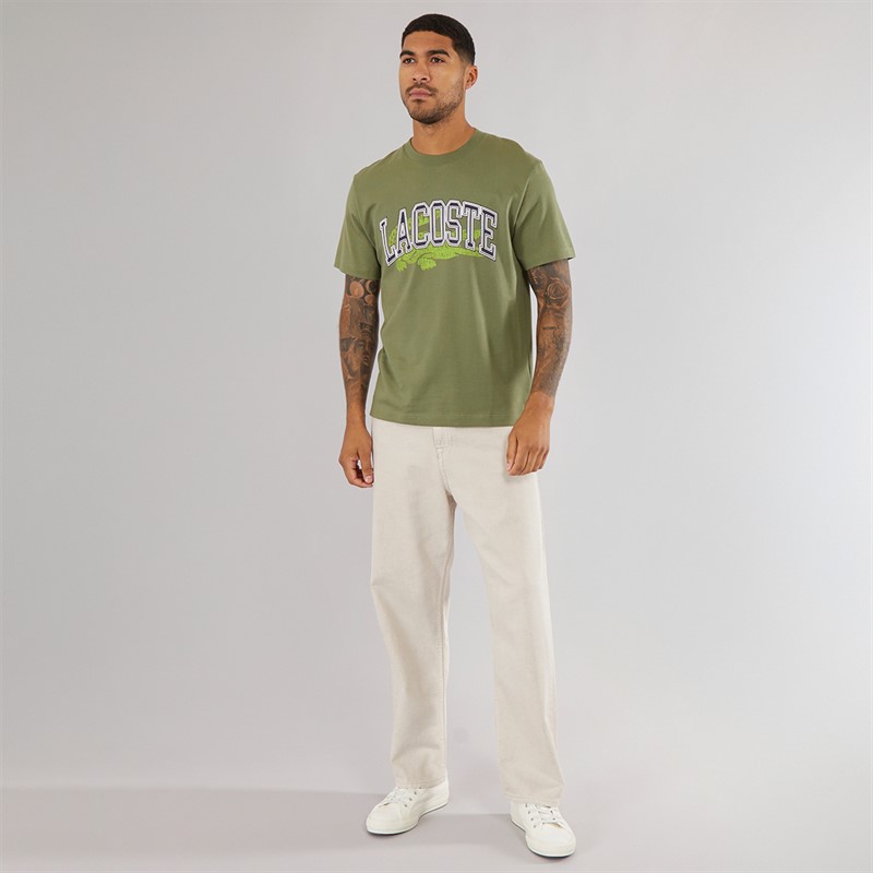 Lacoste Mens Cotton Signature T-Shirt Khaki