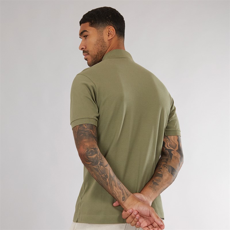 Lacoste Mens Short Sleeve Polo Shirt Khaki/Overview