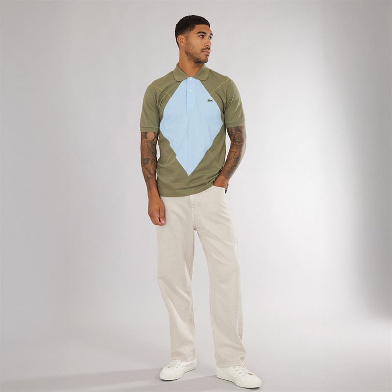 Lacoste Mens Short Sleeve Polo Shirt Khaki/Overview