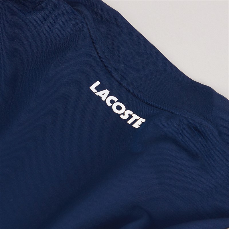 Lacoste Mens Interlock Zip Up Sweatshirt Navy Blue/White