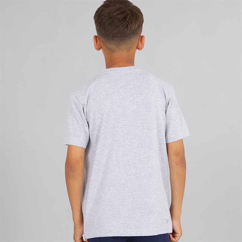 Lacoste Boys T-Shirt Silver Chine/Navy Blue