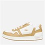 Lacoste Womens T-Clip Trainers White/Light Brown