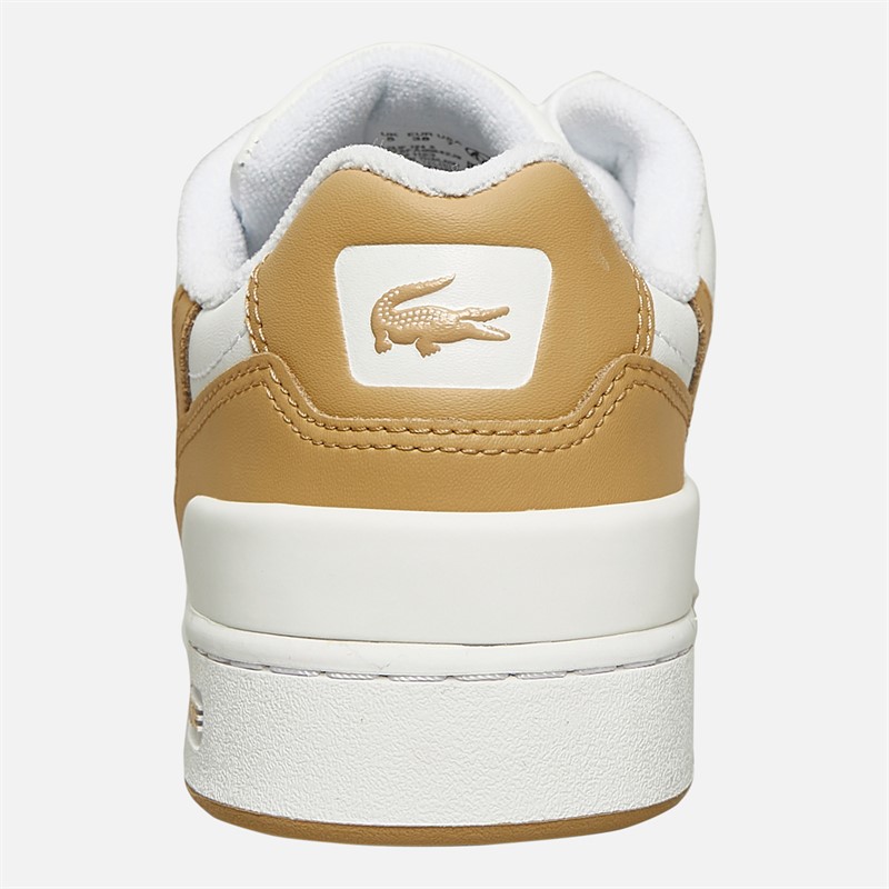 Lacoste Womens T-Clip Trainers White/Light Brown