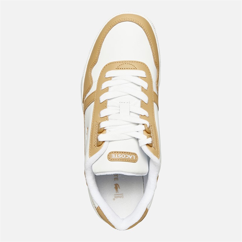Lacoste Womens T-Clip Trainers White/Light Brown