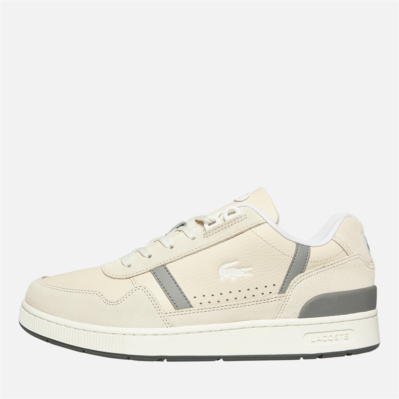 Lacoste Mens T-Clip Trainers Off White/Grey - Size 9.5