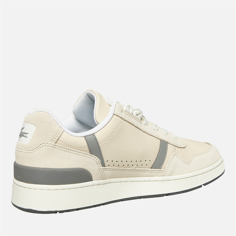 Lacoste Mens T-Clip Trainers Off White/Grey