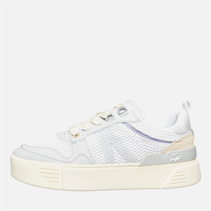 Lacoste Womens L002 Trainers White/Light Turquoise - Size 4