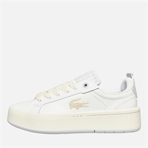 Lacoste Womens Carnaby Platform Trainers White/Light Turquoise