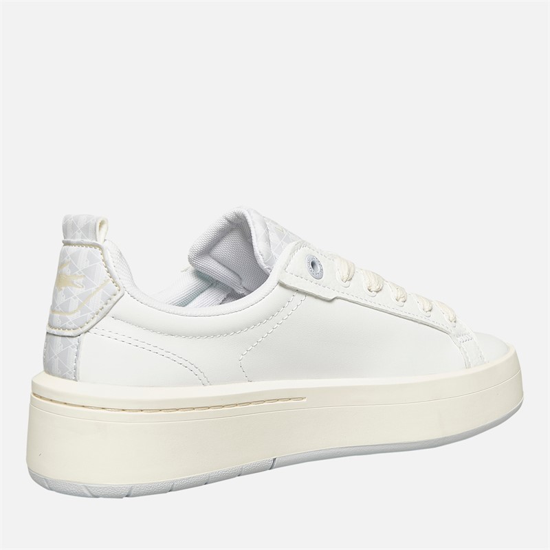 Lacoste Womens Carnaby Platform Trainers White/Light Turquoise