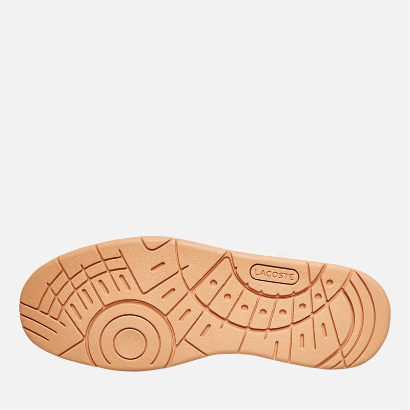 Lacoste Mens T-Clip Trainers White/Light Brown