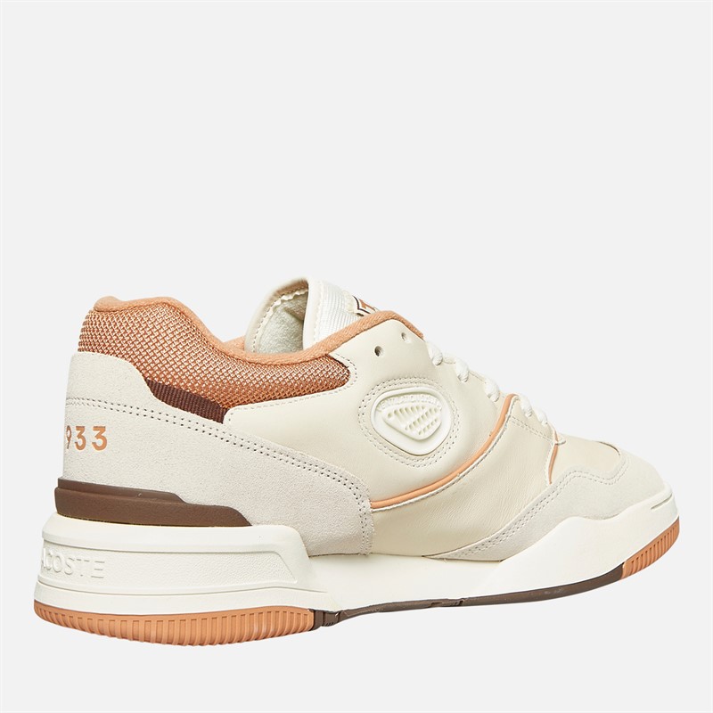 Lacoste Mens Lineshot Trainers Off White/Light Brown