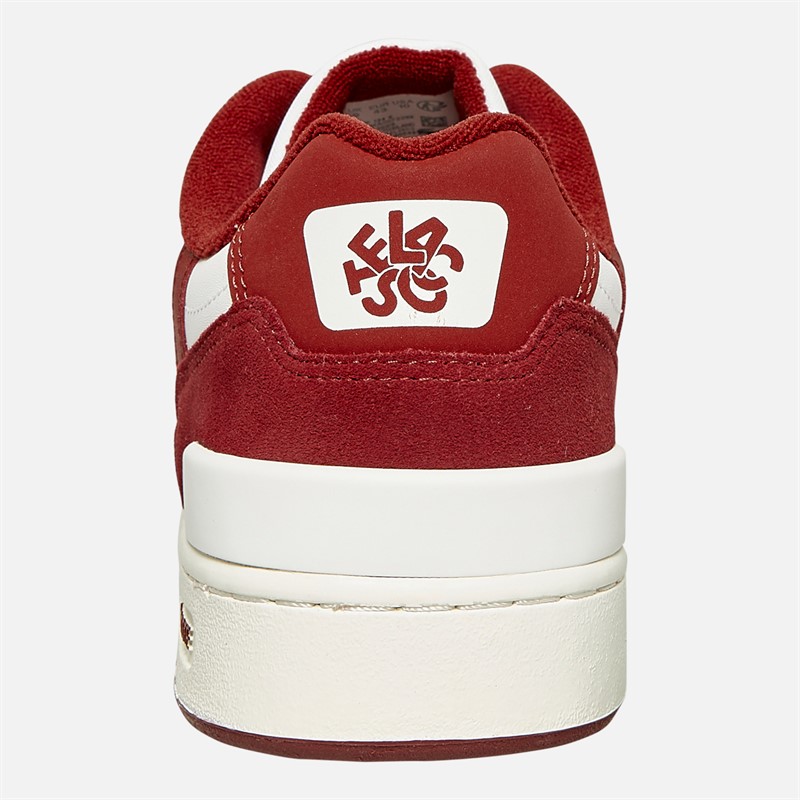 Lacoste Mens T-Clip Trainers White/Red