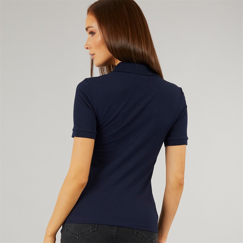 Lacoste Womens Short Sleeved Polo Shirt Navy Blue/Navy Blue