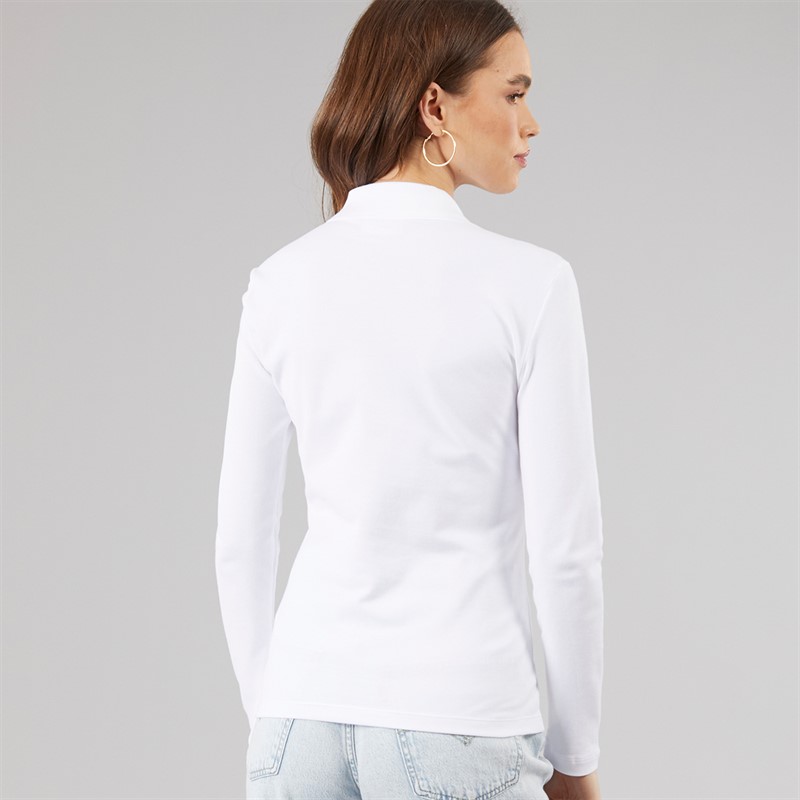 Lacoste Womens Long Sleeved Polo Shirt White