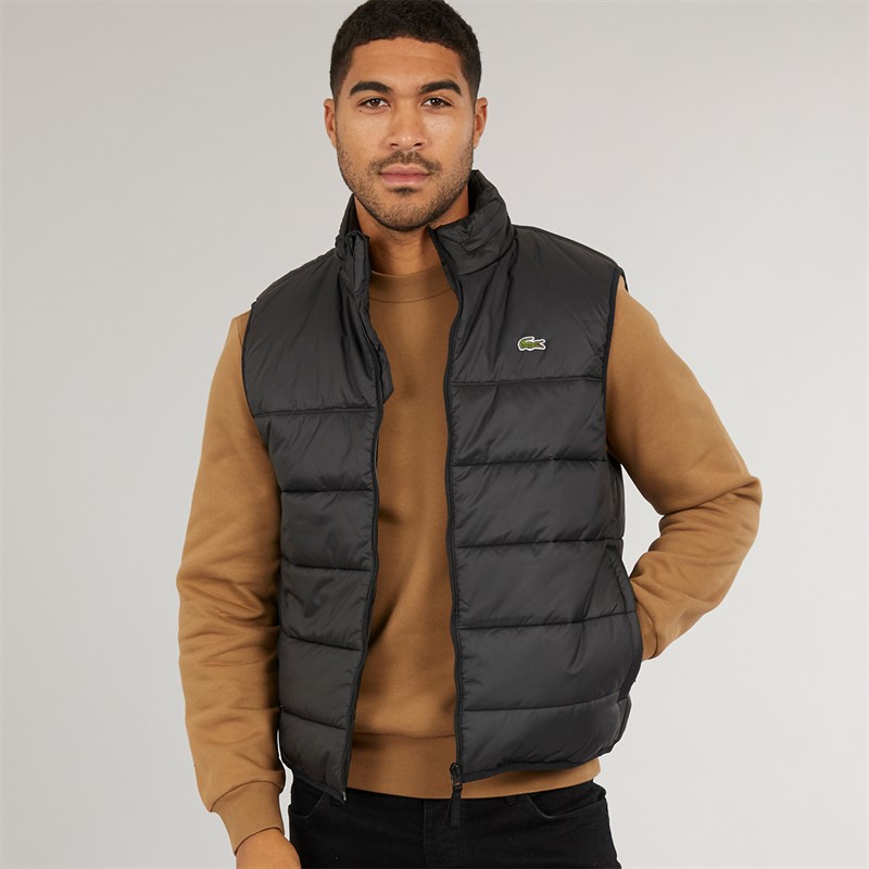 Lacoste Mens Puffer Gilet Black/Black