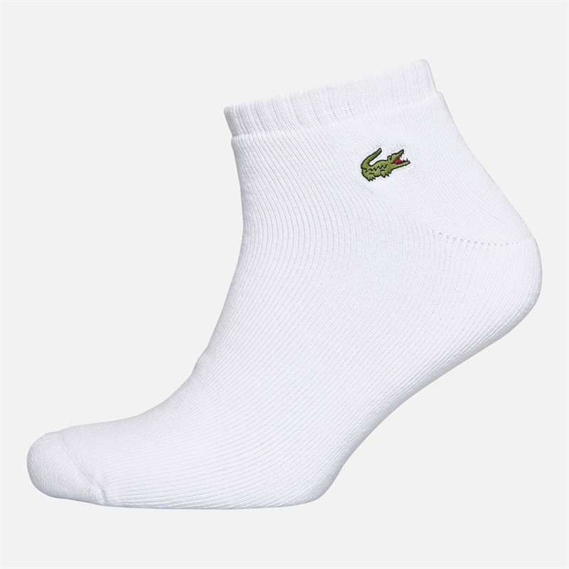 Lacoste Mens Socks White/Silver Chine - Size 35