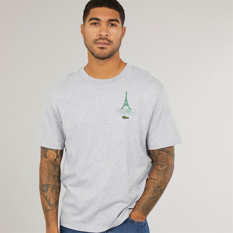 Lacoste Mens T-Shirt Silver Chine