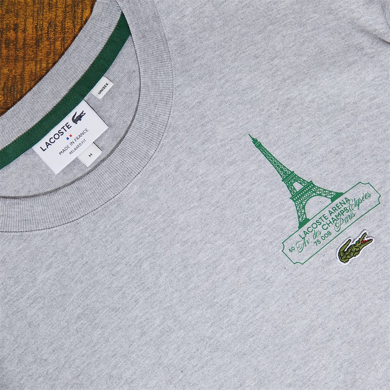 Lacoste Mens T-Shirt Silver Chine