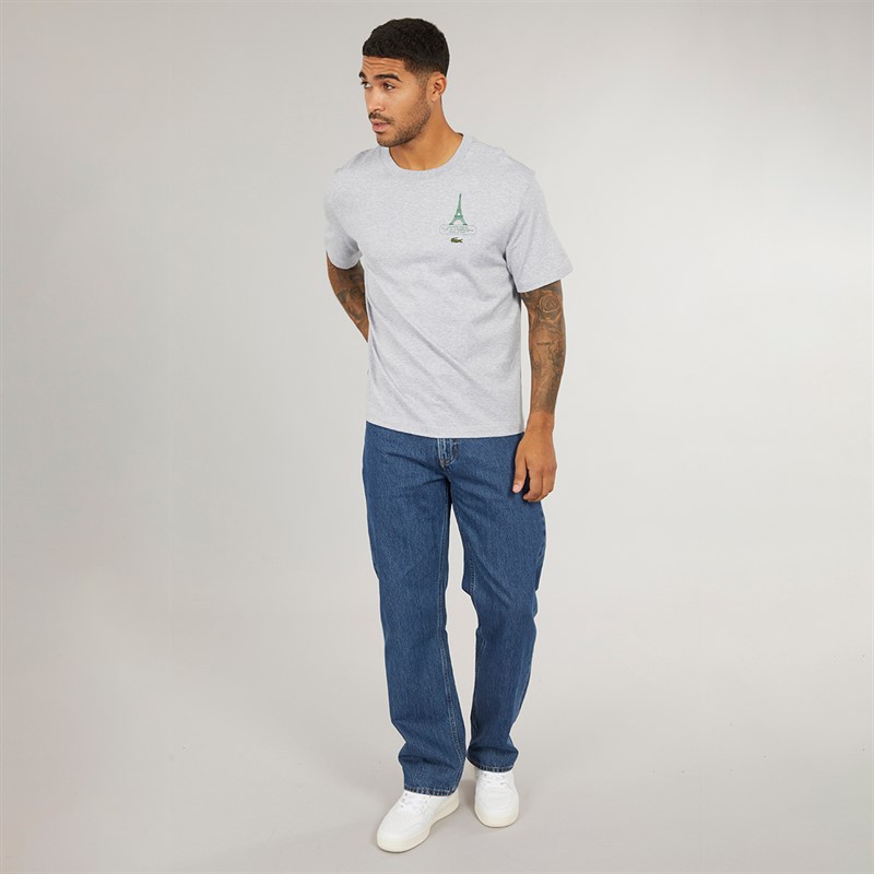 Lacoste Mens T-Shirt Silver Chine