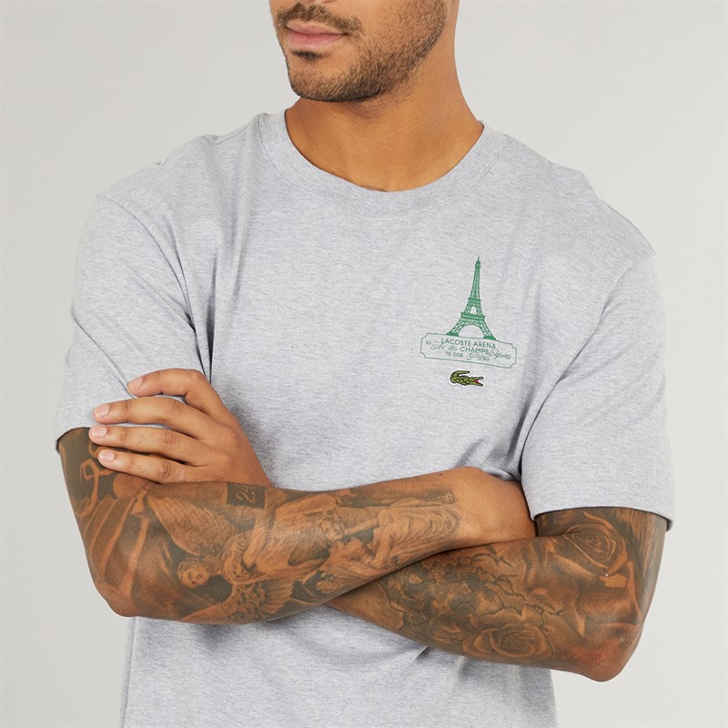 Lacoste Mens T-Shirt Silver Chine