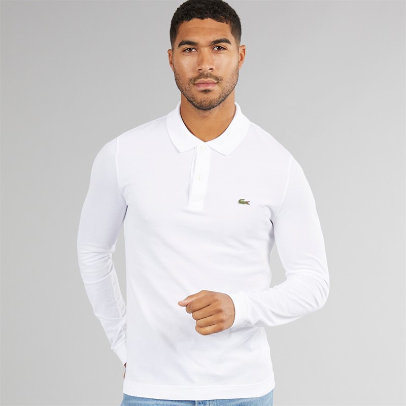 Lacoste Mens Long Sleeve Polo Shirt White