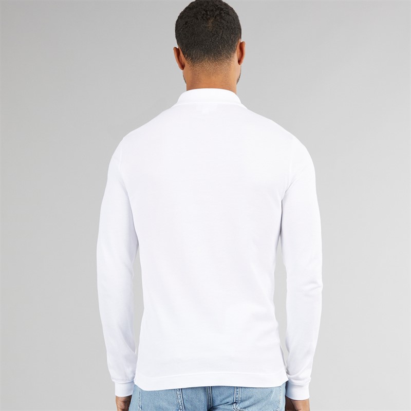 Lacoste Mens Long Sleeve Polo Shirt White