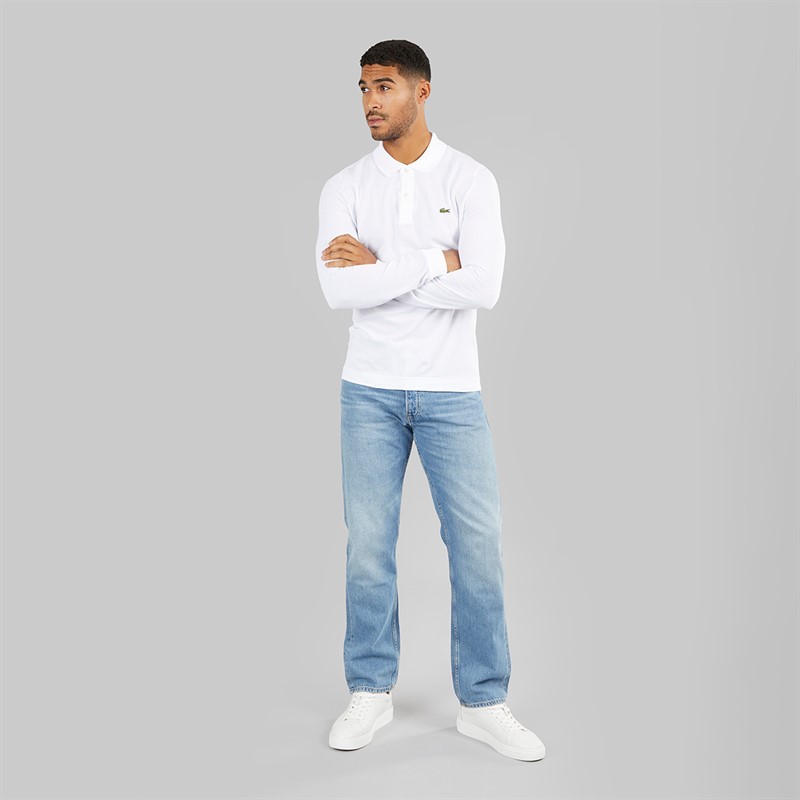 Lacoste Mens Long Sleeve Polo Shirt White