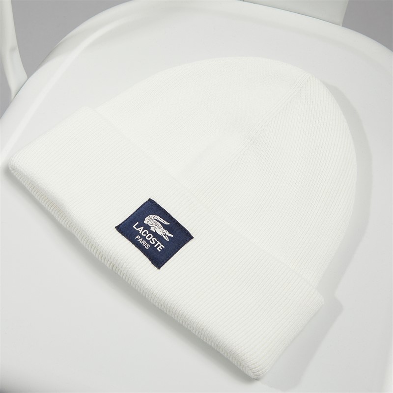 Lacoste Mens Knitted Beanie Flour