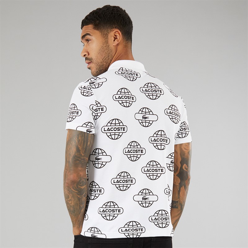 Lacoste Mens Short Sleeve Polo Shirt White/Black