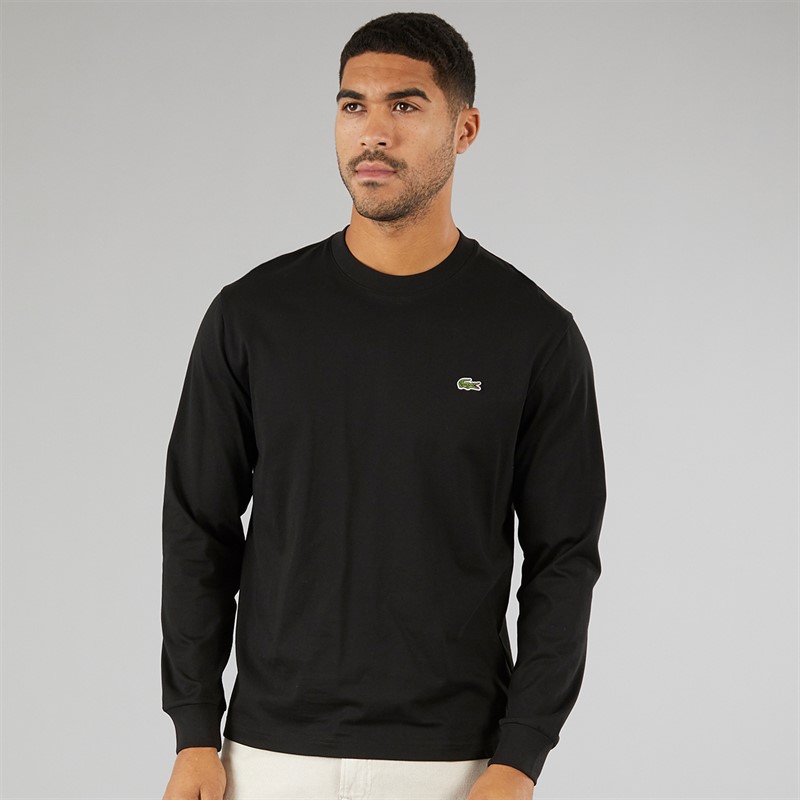 Lacoste Mens Long Sleeve T-Shirt Black