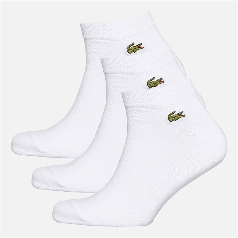 Lacoste Mens Three Pack Socks White/White-White