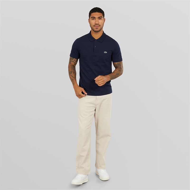 Lacoste Mens Short Sleeve Polo Shirt Navy Blue