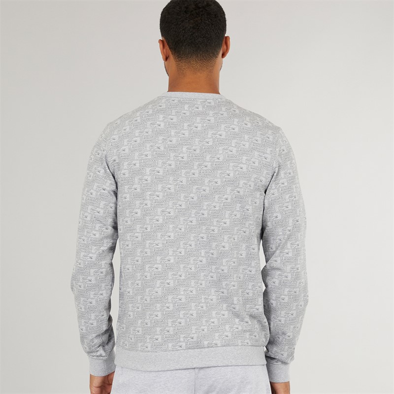 Lacoste Mens Lounge Sweatshirt Silver Chine/Graphite Sombre
