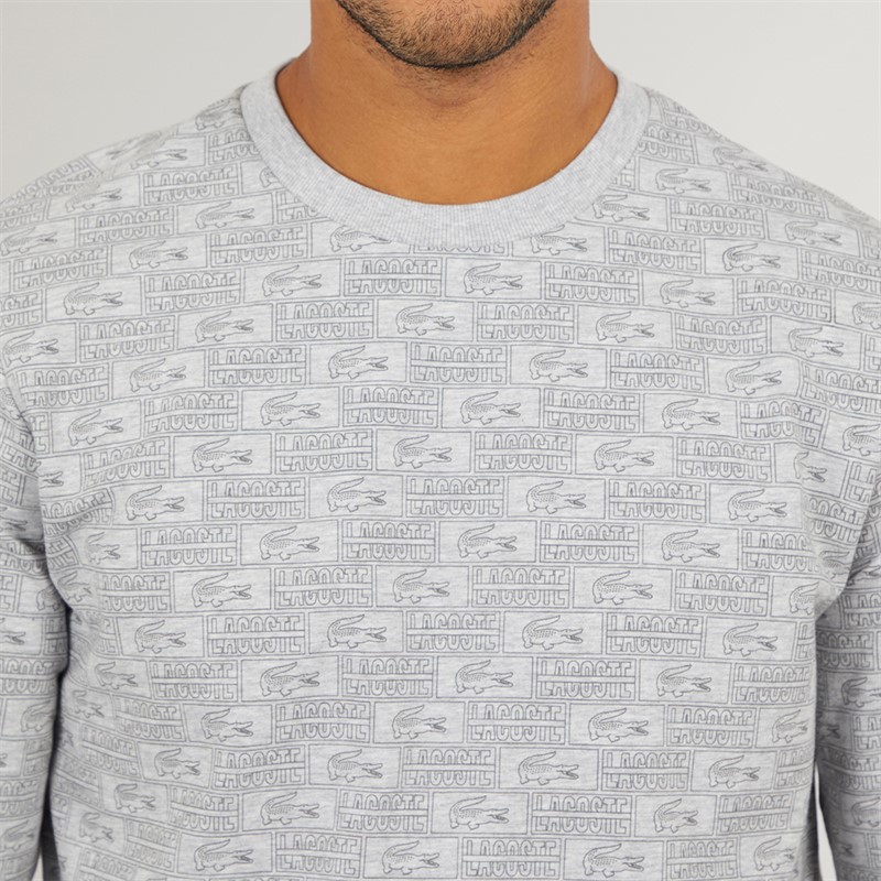 Lacoste Mens Lounge Sweatshirt Silver Chine/Graphite Sombre
