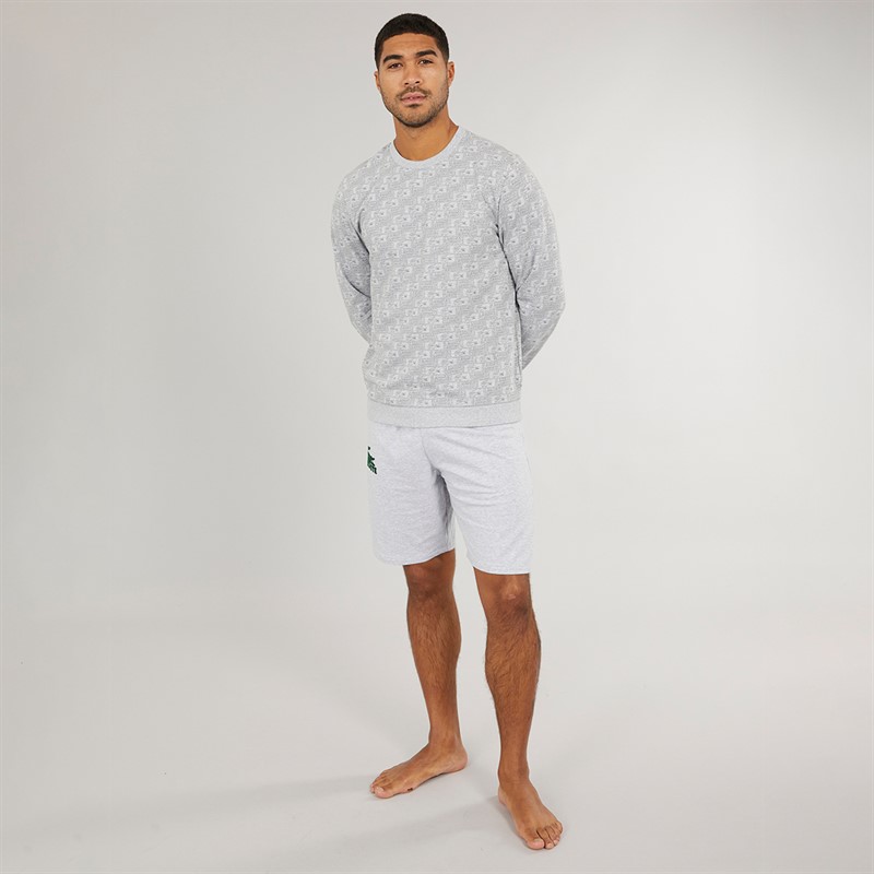 Lacoste Mens Lounge Sweatshirt Silver Chine/Graphite Sombre