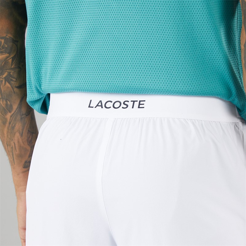 Lacoste Mens Shorts White/Navy Blue
